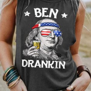 Ben Drankin 4th of July Funny Franklin Shirt Tank Top