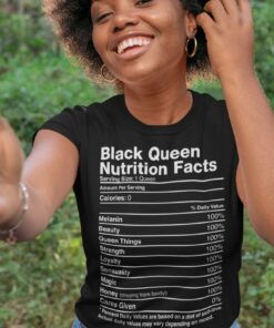 Black King Queen Nutritional Facts T Shirt 1