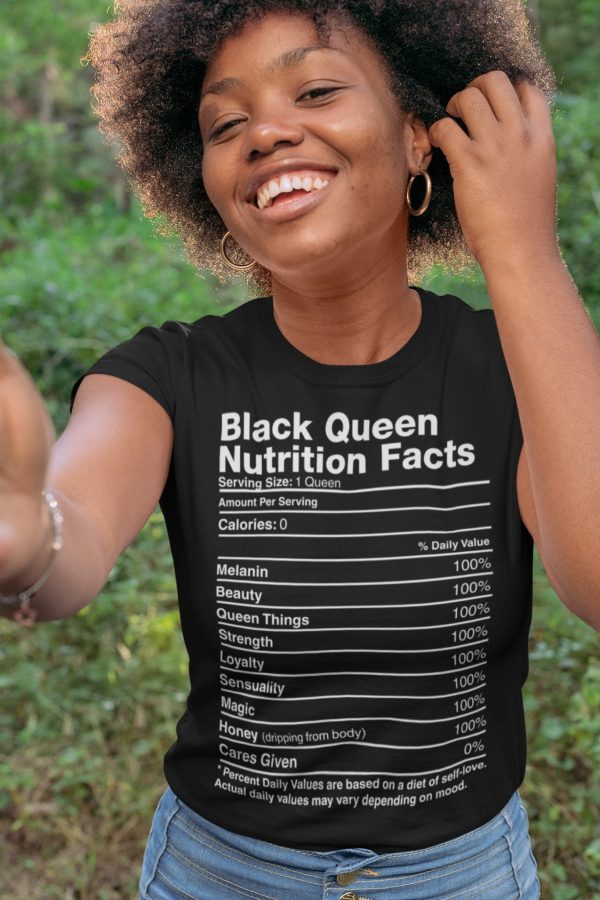 Black King Queen Nutritional Facts T Shirt