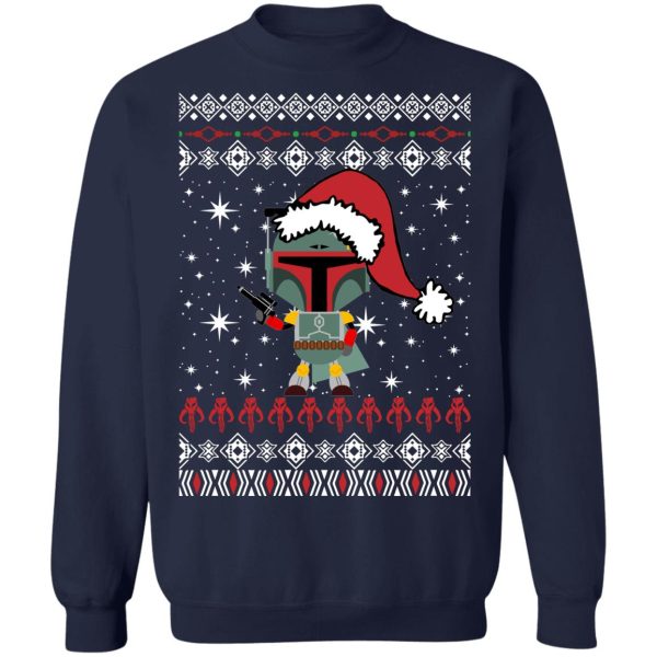 Boba Fett Santa Star Wars Christmas Ugly Sweater Shirt Sweatshirt Hoodie Long Sleeve Tank