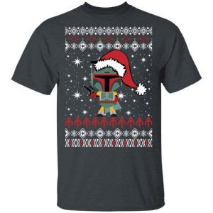 Boba Fett Santa Star Wars Christmas Ugly Sweater Shirt Sweatshirt Hoodie Long Sleeve Tank