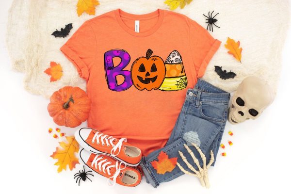 Boo Doodle Letters Halloween Party Hocus Pocus Shirt