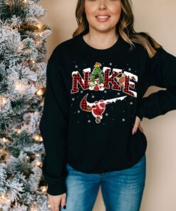 Buffalo Plaid Merry Christmas Grinch Nike Sweatshirt Hoodie 1