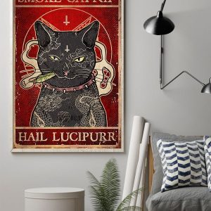 Cat Smoke Catnip Hail Lucipurr Poster Canvas Shirt Sweatshirt Hoodie Long Sleeve Tank