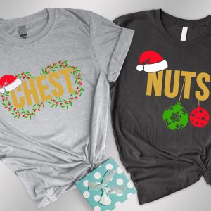 Chest Nuts Couples Christmas Holiday Family Matching Shirt Outfit Tee 3