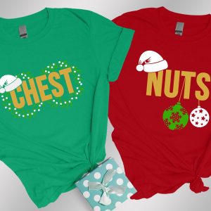 Chest Nuts Couples Christmas Holiday Family Matching Shirt Outfit Tee 5