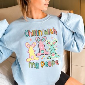 Chillins With My Peeps Easter Family Matching Bunny Shirt 3