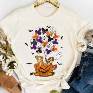 Chip and Dale Halloween Disney Pumpkin Balloon Matching T Shirt