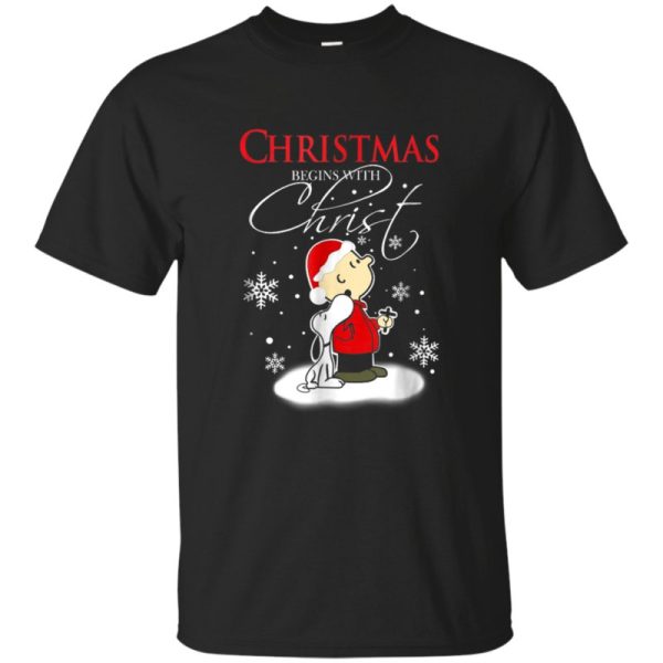 Christmas Begins With Christ Snoopy Shirt Sweatshirt Hoodie Long Sleeve Tank