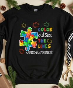 Color Outside The Lines Autism Awareness Support Shirt 1
