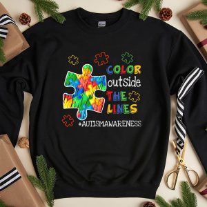 Color Outside The Lines Autism Awareness Support Shirt 1