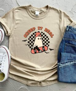 Creep It Real Halloween Boo Shirt Vintage Tee 2