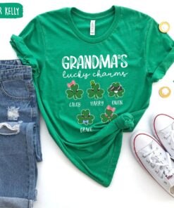 Custom Grandma's Lucky Charms St Patrick Day Shirt 2 Custom Grandmas Lucky Charms St Patrick Day Shirt 3