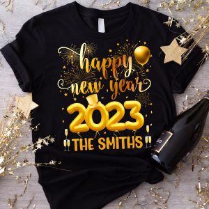 Custom Hello 2023 Family New Years T Shirt Tee