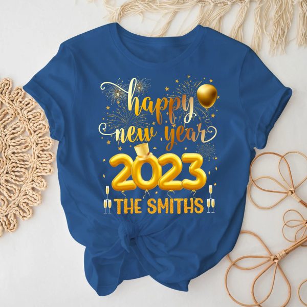 Custom Hello 2023 Family New Years T Shirt Tee