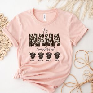 Custom Kids Name Mom Farmer Mama Mothers Day Shirt