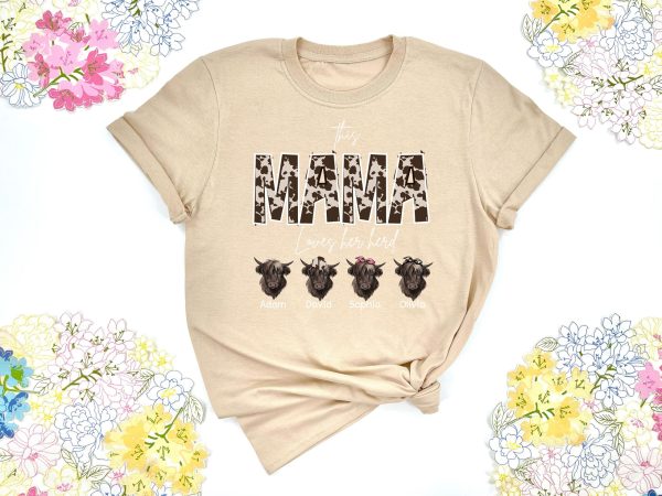 Custom Kids Name Mom Farmer Mama Mothers Day Shirt