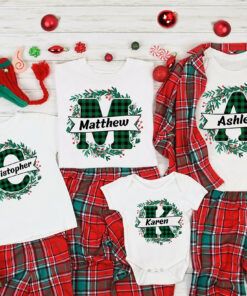 Custom Monogrammed Family Christmas Shirt Gifts 1