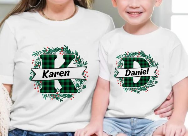 Custom Monogrammed Family Christmas Shirt Gifts