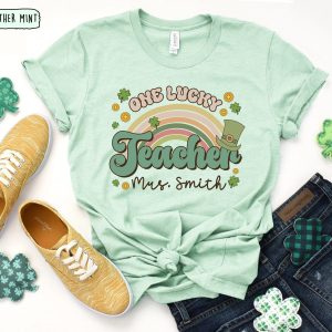 Custom One Lucky Teacher St Patricks Day Shirt