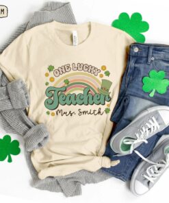 Custom One Lucky Teacher St Patricks Day Shirt 7