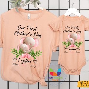 Custom Our First Mothers Day Matching Mommy And Me Shirt 2