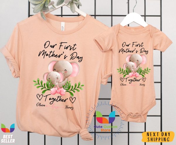 Custom Our First Mother’s Day Matching Mommy And Me Shirt