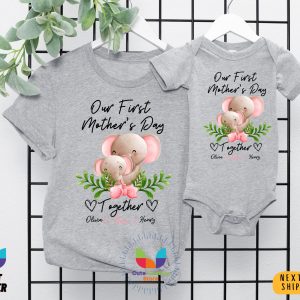 Custom Our First Mothers Day Matching Mommy And Me Shirt 3