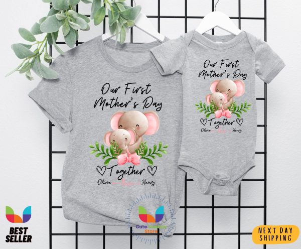 Custom Our First Mother’s Day Matching Mommy And Me Shirt