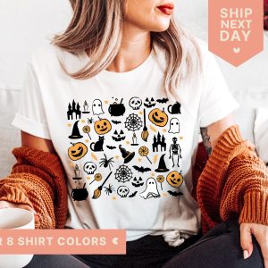 Cute Fall Halloween Theme Shirt For Women