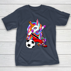 Dabbing Unicorn Trinidad and Tobago Soccer Fans Football T-Shirt