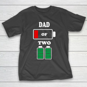 Dad of 2 Kids Funny Battery Father’s Day T-Shirt