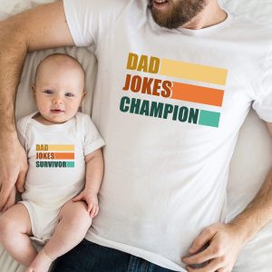 Daddy Dad Jokes Champion Matching Happy Fathers Day Shirt 1