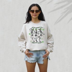 Dead Inside But Feeling Lucky Clover Womens Sweatshirt