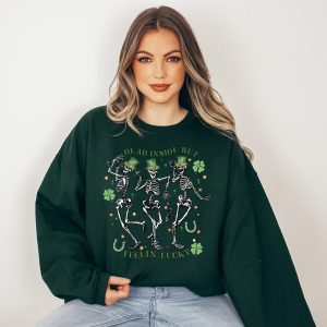 Dead Inside But Feeling Lucky Clover Womens Sweatshirt 2