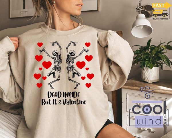 Dead Inside Valentine’s Day Dancing Skeleton Unisex T Shirt