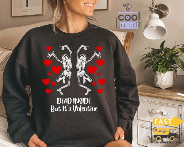 Dead Inside Valentine’s Day Dancing Skeleton Unisex T Shirt