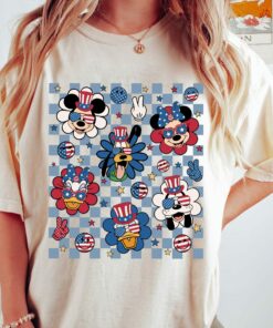 Disney 4th Of July Independence Retro Mickey And Friends Shirt 1