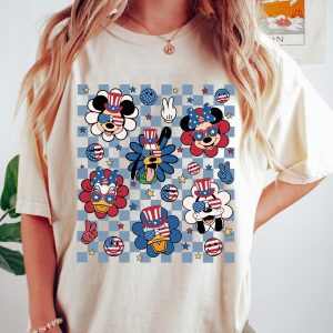 Disney 4th Of July Independence Retro Mickey And Friends Shirt 1