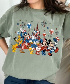 Disney 4th Of July Mickey And Friends Balloons USA Flag Shirt 1 Disney 4th Of July Mickey And Friends Balloons USA Flag Shirt 2
