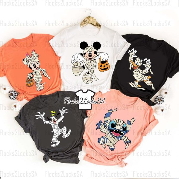 Disney Halloween Mummy Mickey Minnie Goofy Donald Mummy Shirt