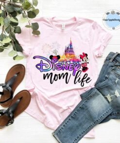 Disney Mom Life Castle Watercolor Mothers Day Shirt 1