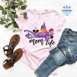 Disney Mom Life Castle Watercolor Mothers Day Shirt 1