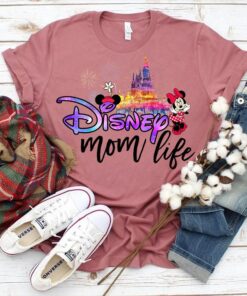 Disney Mom Life Castle Watercolor Mothers Day Shirt 3