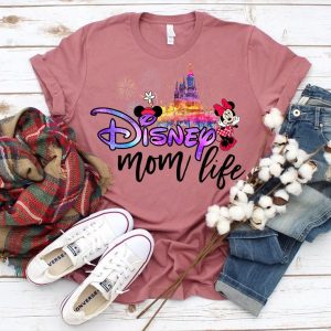 Disney Mom Life Castle Watercolor Mothers Day Shirt 3