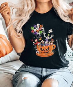 Disney Pumpkin Teacup Halloween Balloon Mickey And Friends Shirt 1