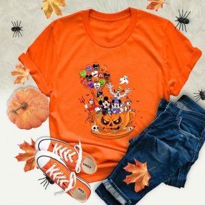 Disney Pumpkin Teacup Halloween Balloon Mickey And Friends Shirt 5