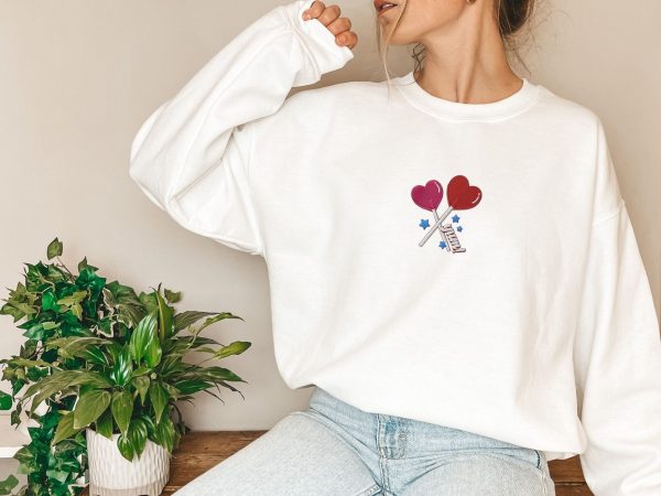 Embroidered Valentine’s Day Love Sweatshirt Shirt