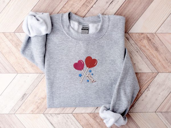 Embroidered Valentine’s Day Love Sweatshirt Shirt