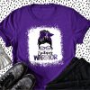 Epilepsy Warrior Messy Bun Lady In Glasses Awareness Sweatshirt